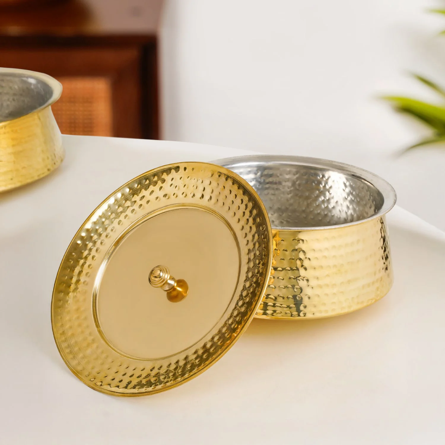 Pure Brass Handi Cooking Pot With Lid 3000ml - Image 10