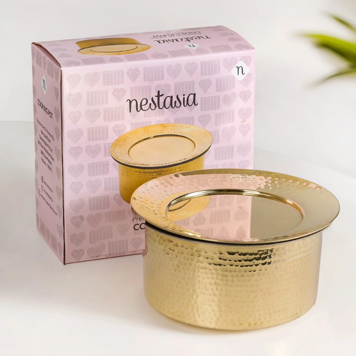 Pure Brass Patila With Lid 2000ml