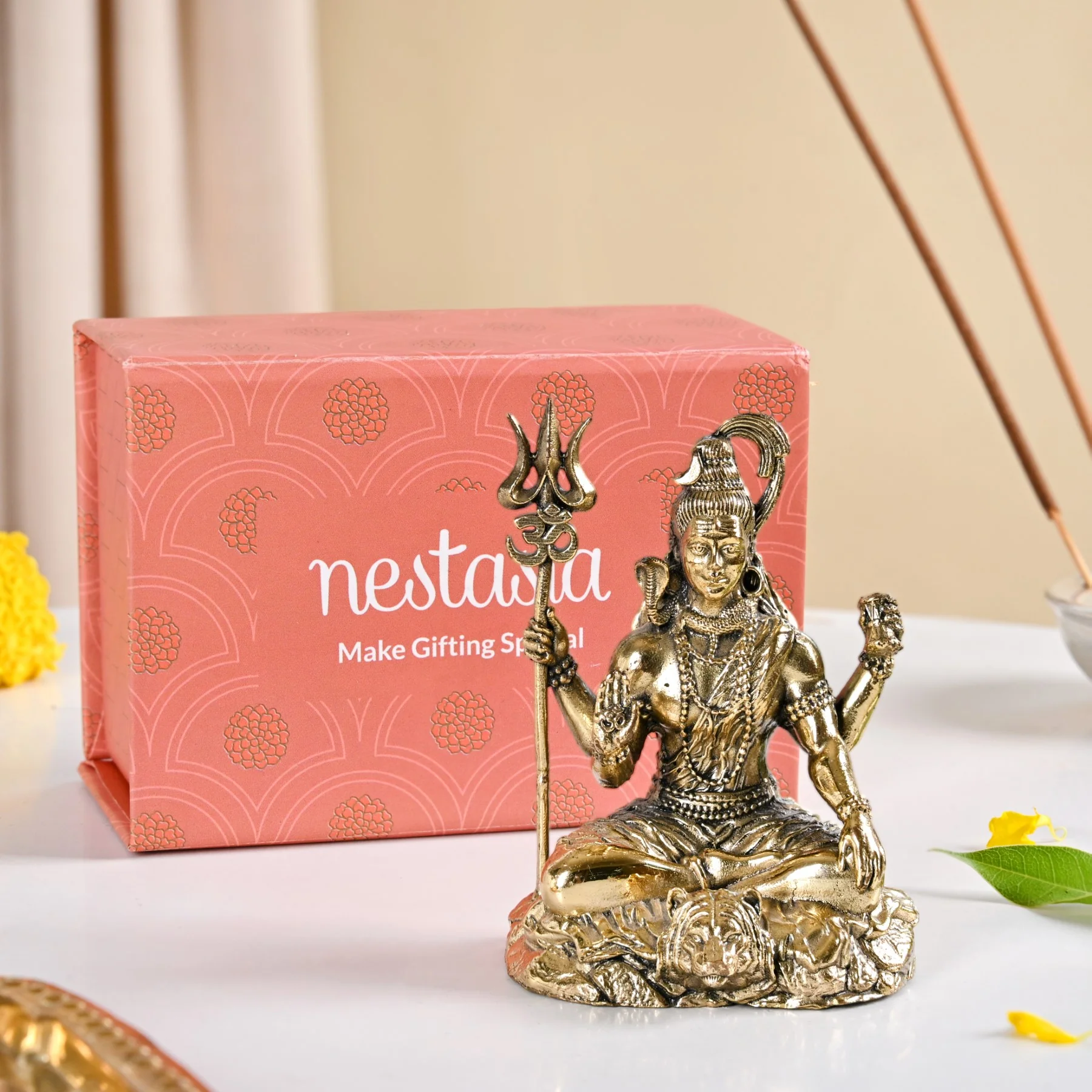 Pure Brass Shiv Mahadev Idol With Gift Box 8cm - Image 6