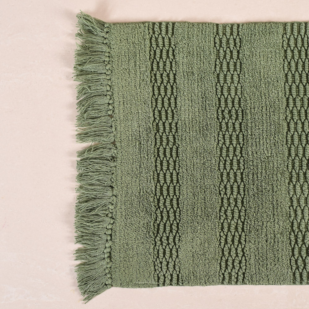 Pure Cotton Handwoven Twilled Soft Floor Mat Set Of 2 31x17 Inch - Image 7