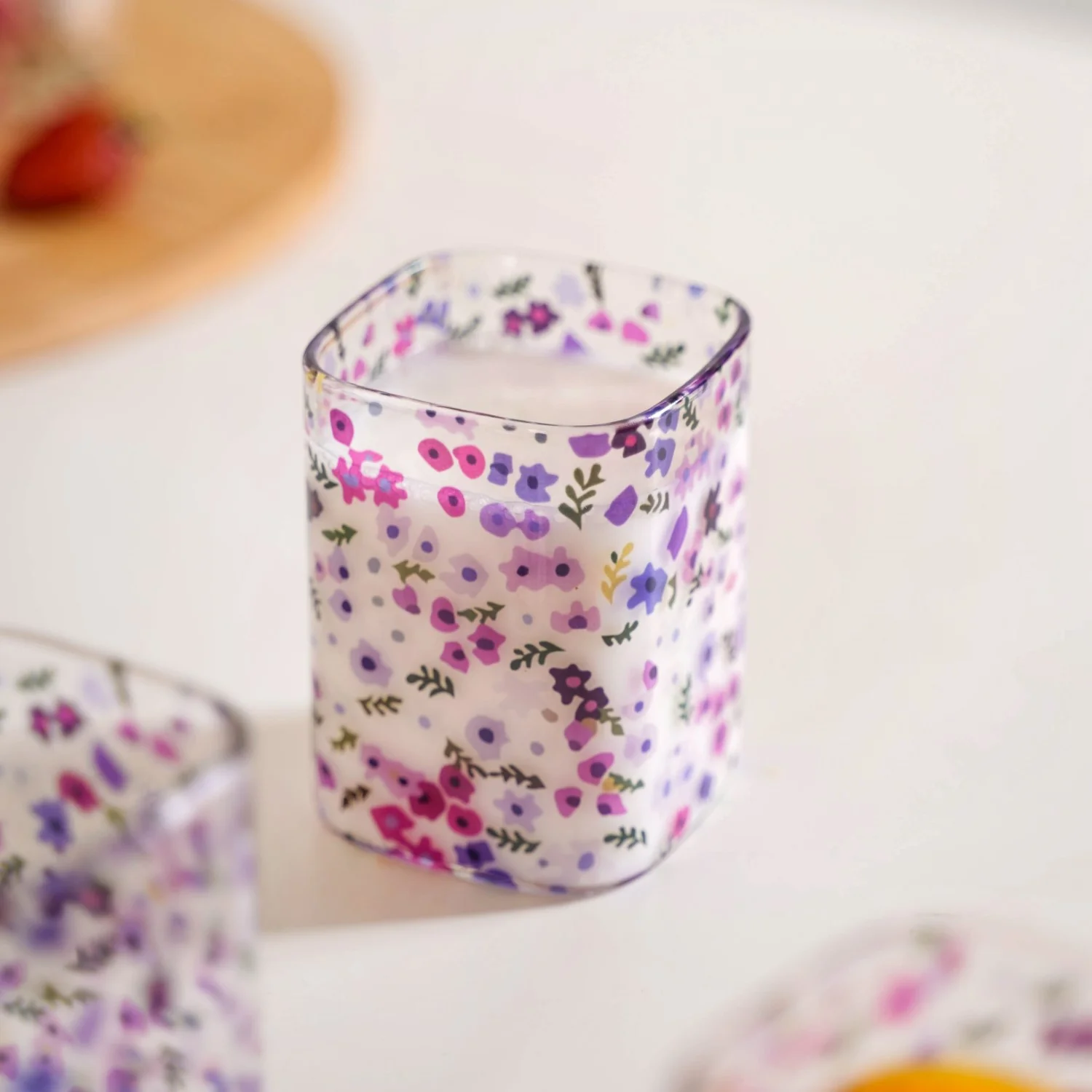 Purple Daisy Borosilicate Glass Tumbler Set Of 4 230ml - Image 6