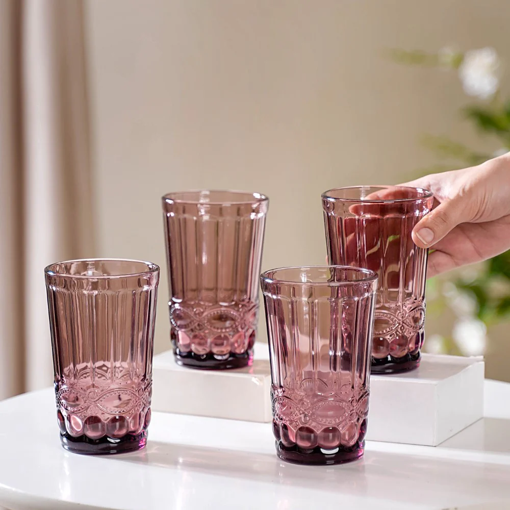 Purple Double Wall Drinking Glass Set of 4 - Image 3