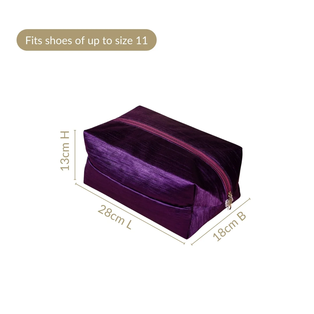 Purple Zippered Shoe Bags For Travel Large Set Of 3 - Image 4