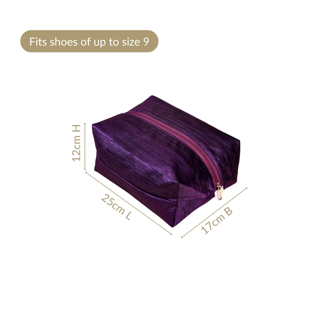 Purple Zippered Travel Shoe Bags Small Set Of 3 - Image 4