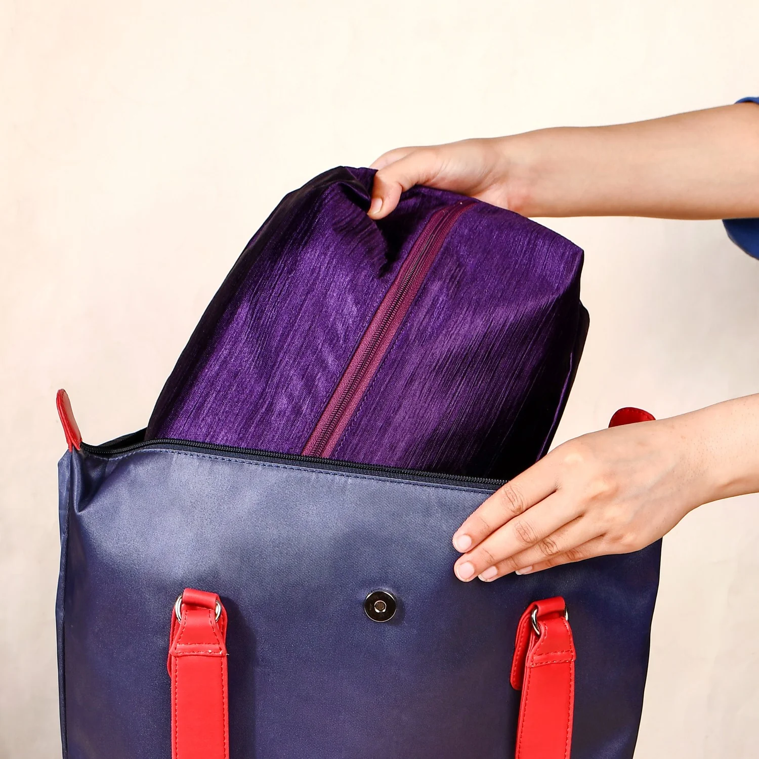 Purple Zippered Travel Shoe Bags Small Set Of 3 - Image 5