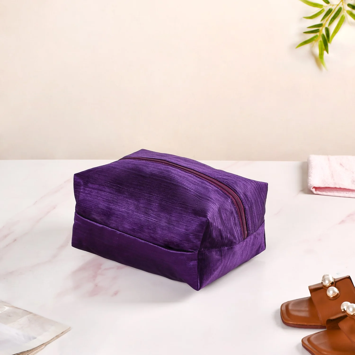 Purple Zippered Travel Shoe Bags Small Set Of 3 - Image 9