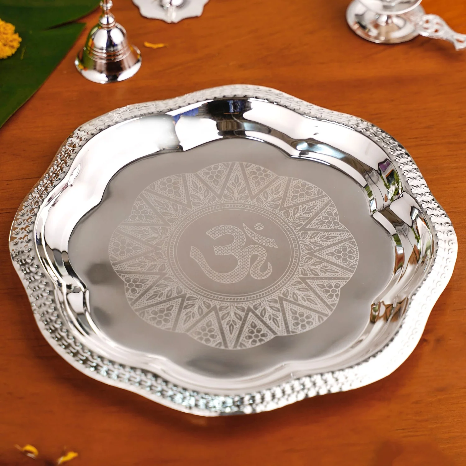 Pushpanjali Offering Pooja Thali Set Of 6 - Image 6
