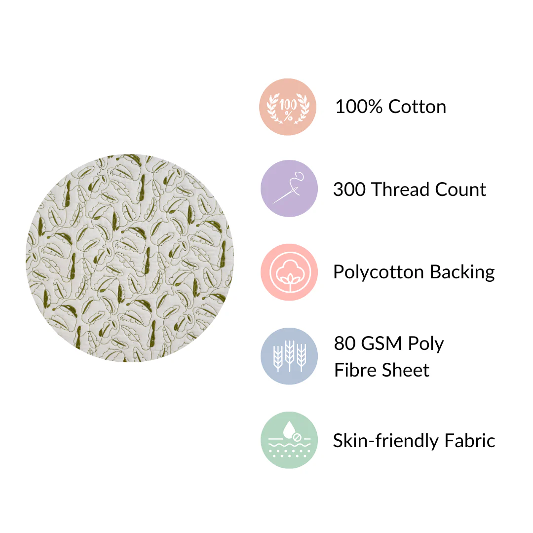 Quilted King Size Bed Cover Off-White - Image 5
