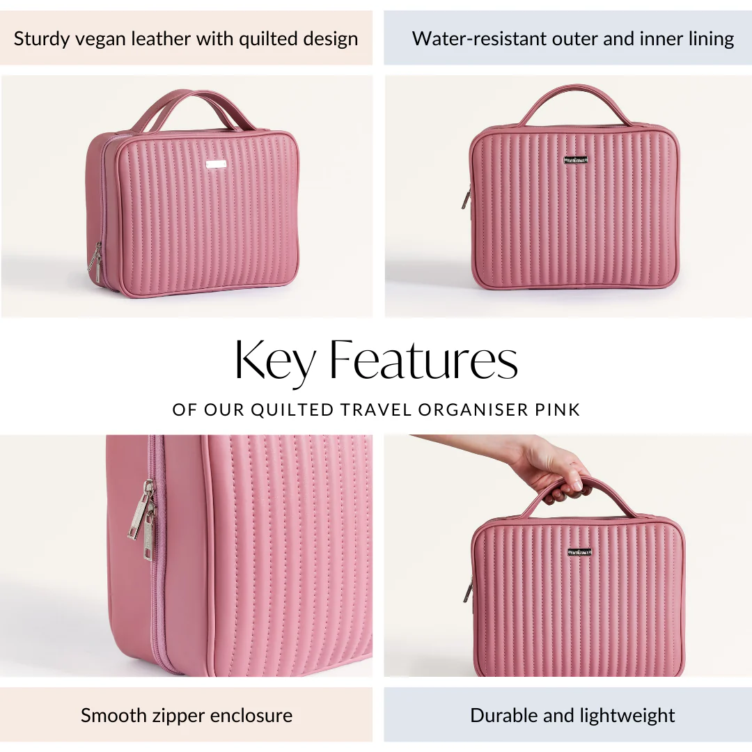 Quilted Travel Organiser Pink - Image 5