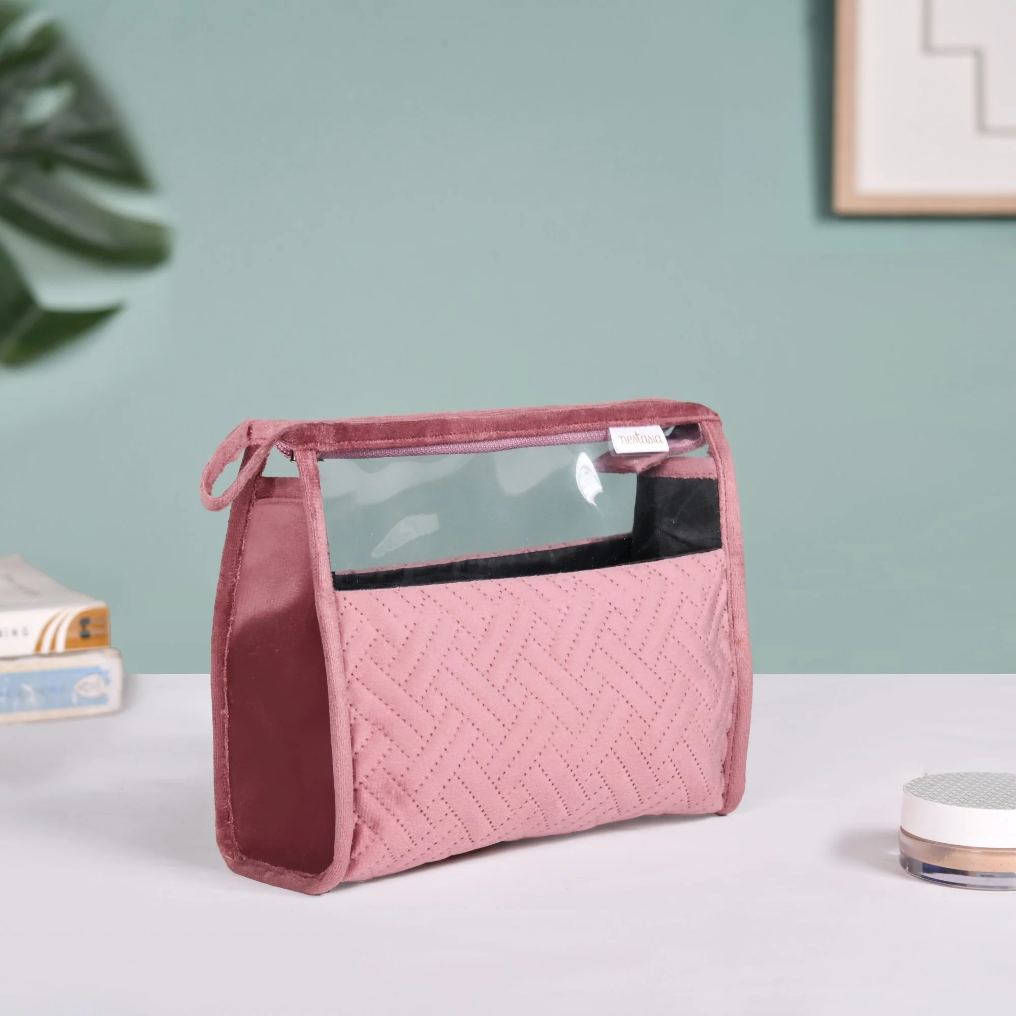 Quilted Travel Organisers Set Of 2 Old Rose Pink - Image 7