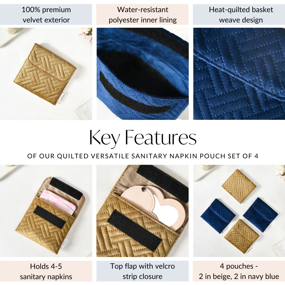 Quilted Versatile Small Makeup Pouch Set Of 4 - Image 5