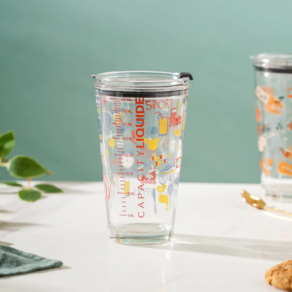 Quirky Glass Tumbler With Lid 400 ml - Image 10