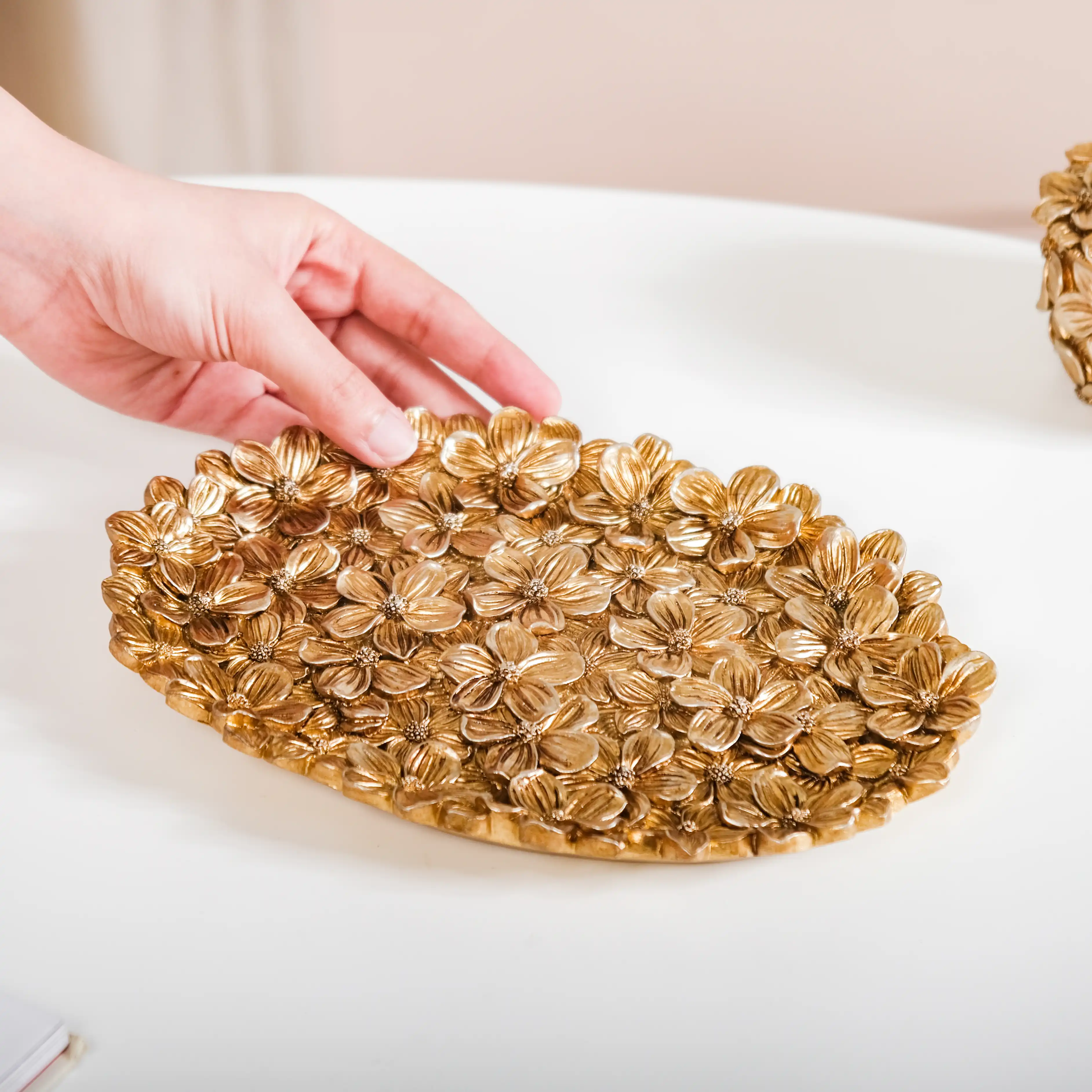 Radiant Floral Decorative Platter - Image 2