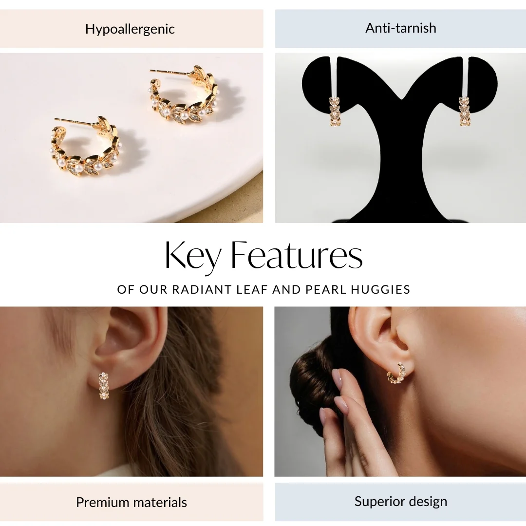 Radiant Leaf And Pearl Huggies - Image 5