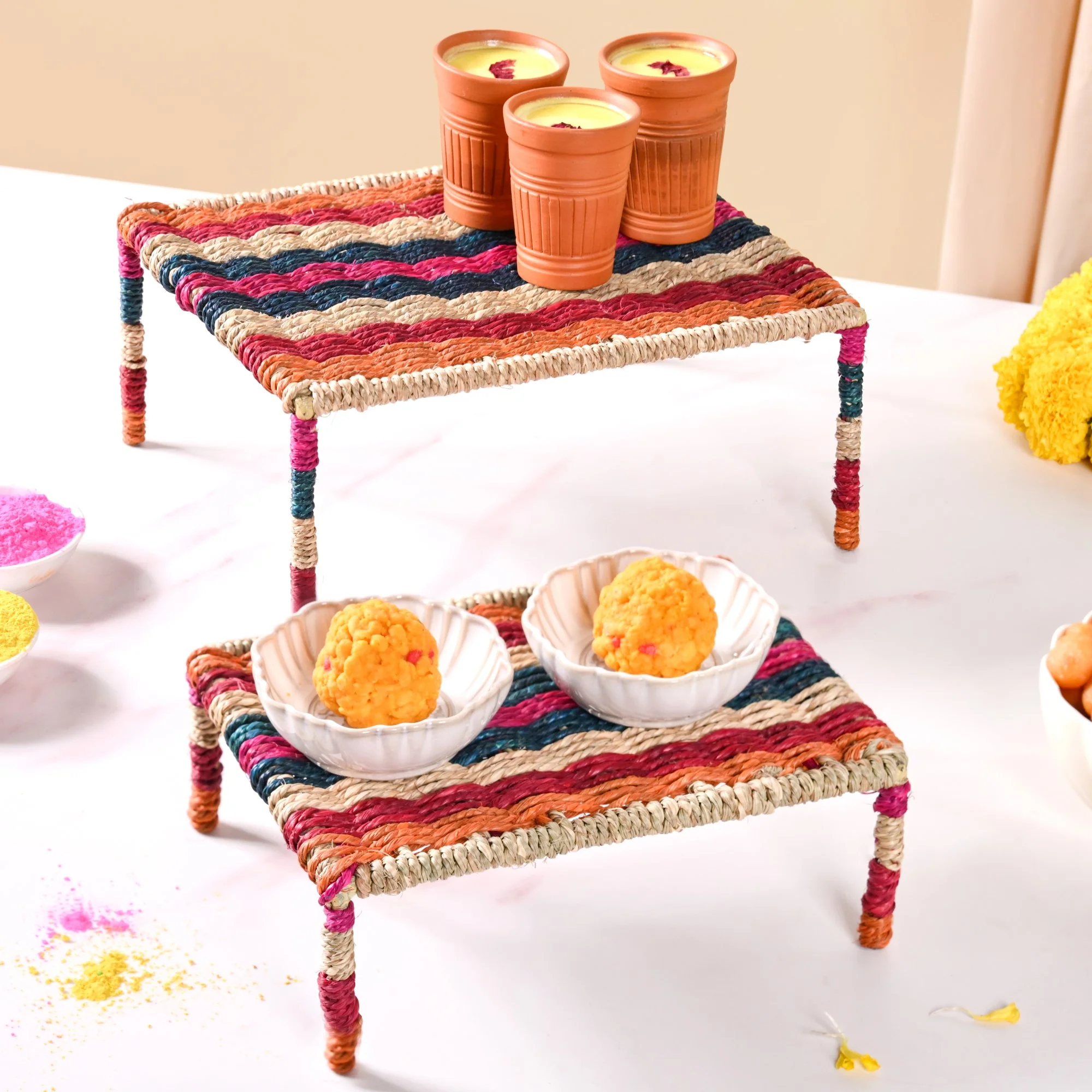 Rainbow Sabai Char Pai Risers Set Of 2 - Image 9