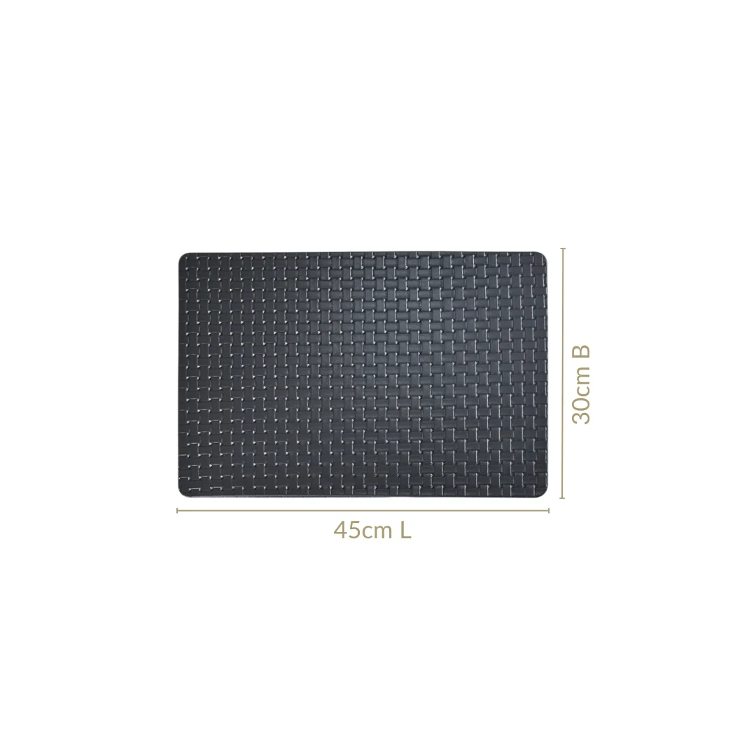 Raven Black Weave Placemat Set Of 6 - Image 4
