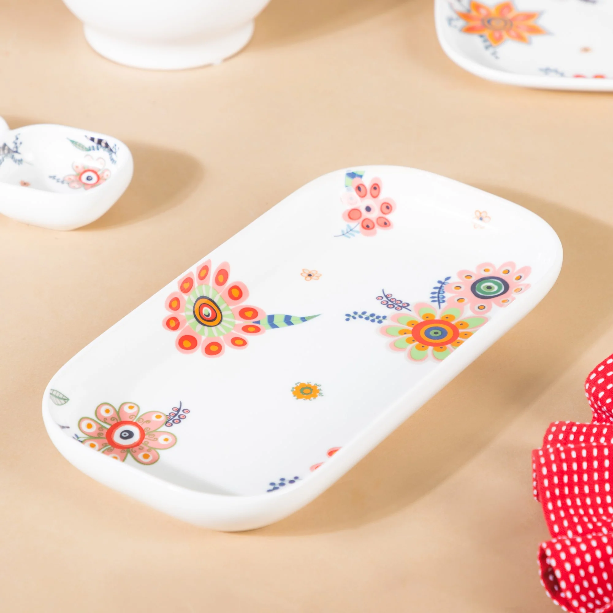 Rectangle Floral Plate - Image 4
