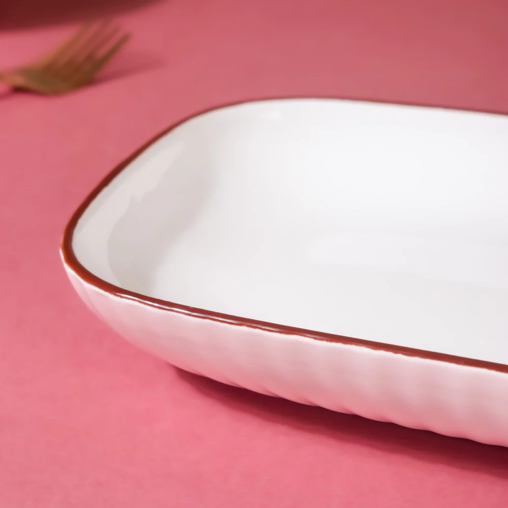 Dune Rectangle Serving Plate Pink 10 Inch - Image 5