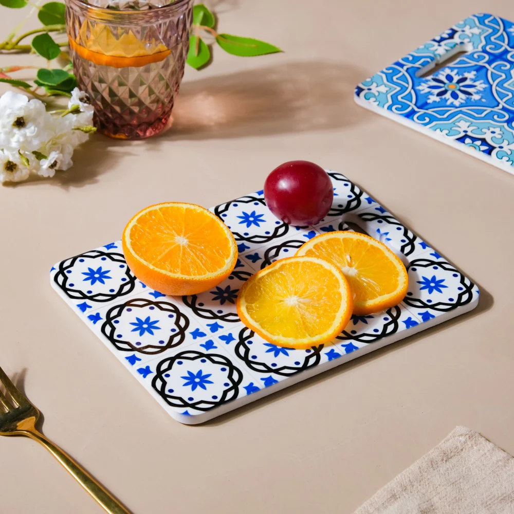 Rectangle Tile Art Trivet Blue And Grey 7 Inch - Image 3