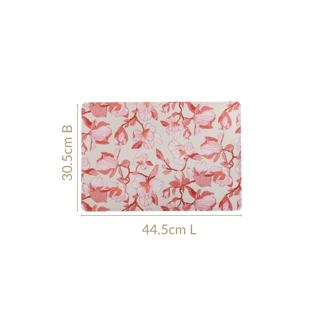 Rectangular Red Poppy Printed Placemats Set Of 6 - Image 4
