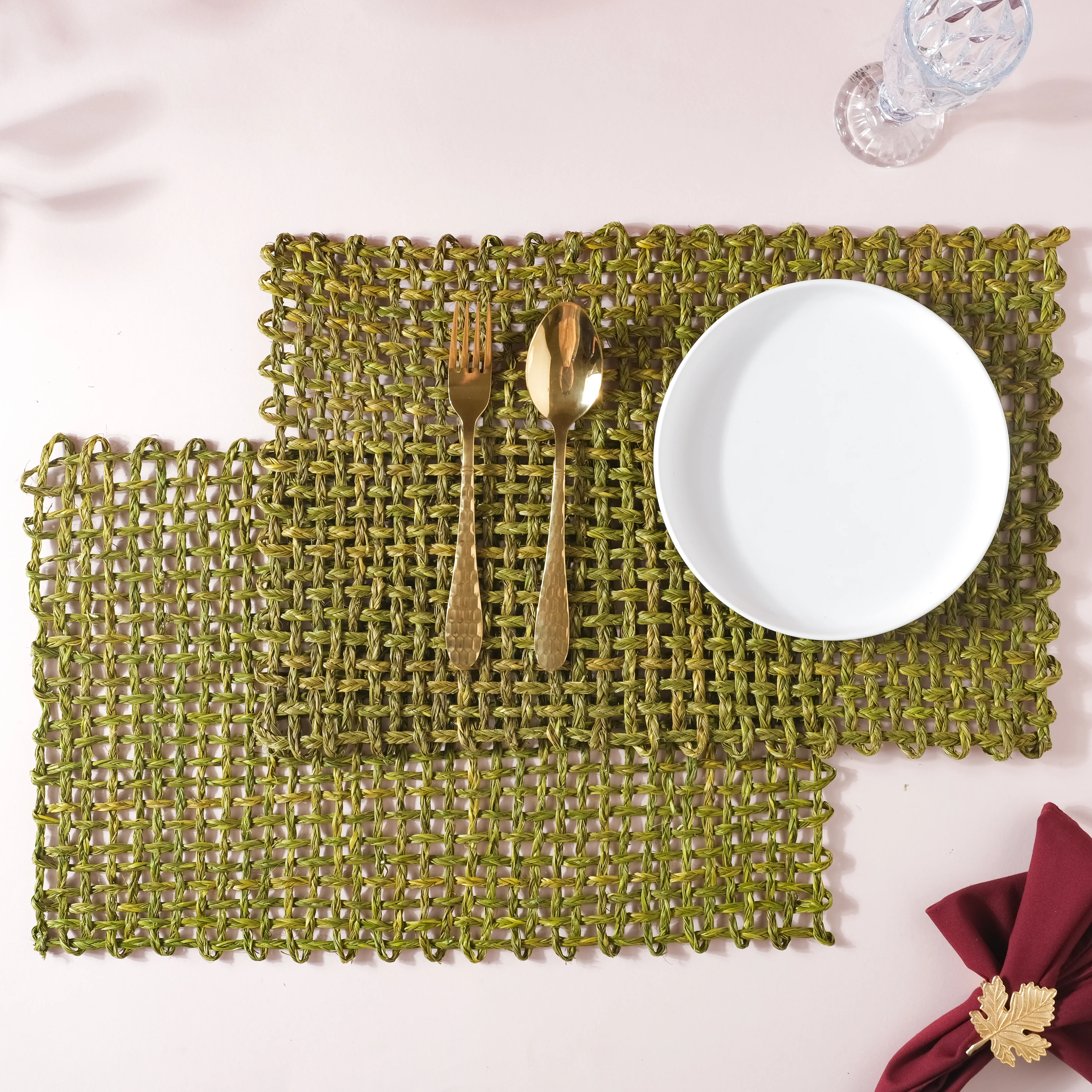 Rectangular Sabai Mat Green - Image 6