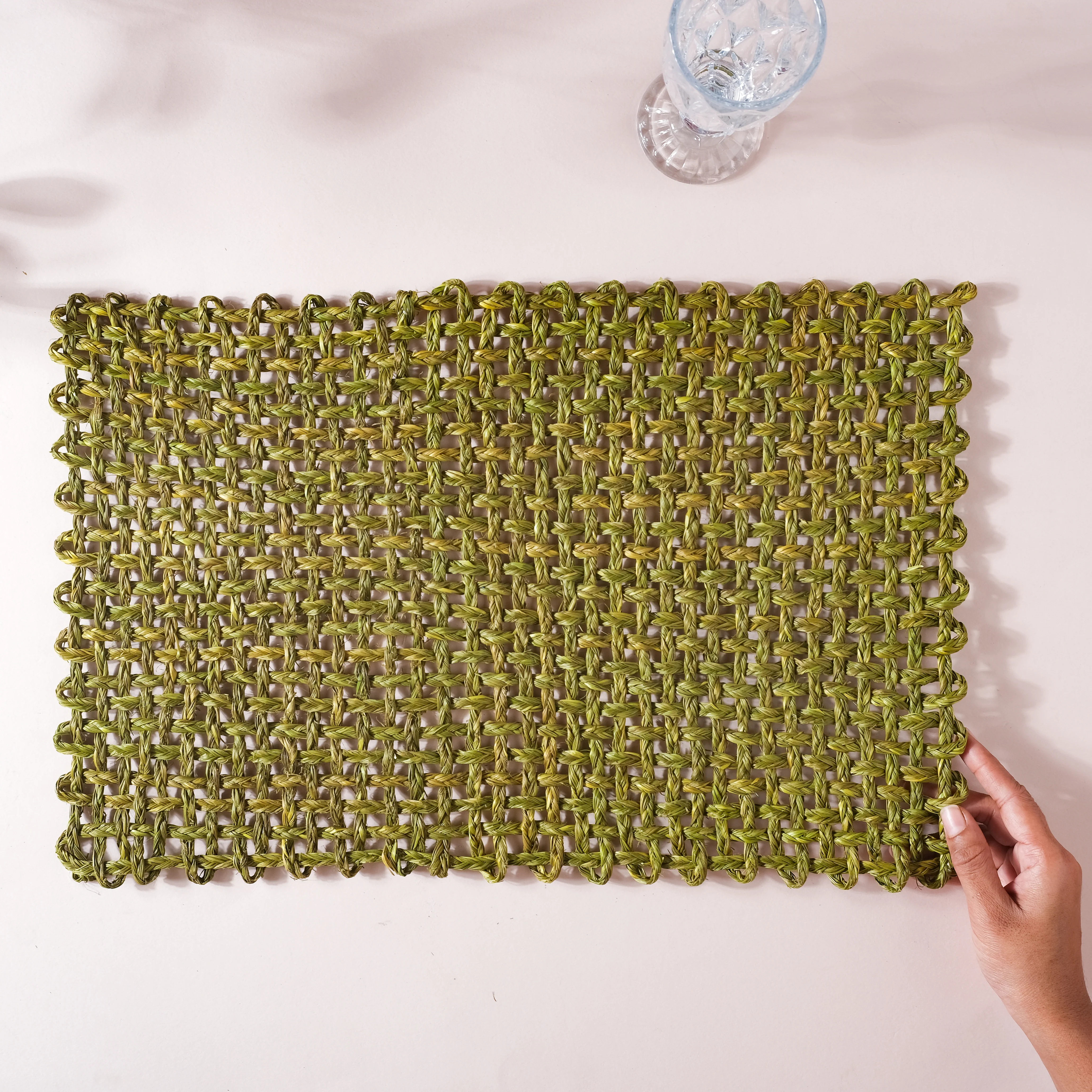 Rectangular Sabai Mat Green - Image 7