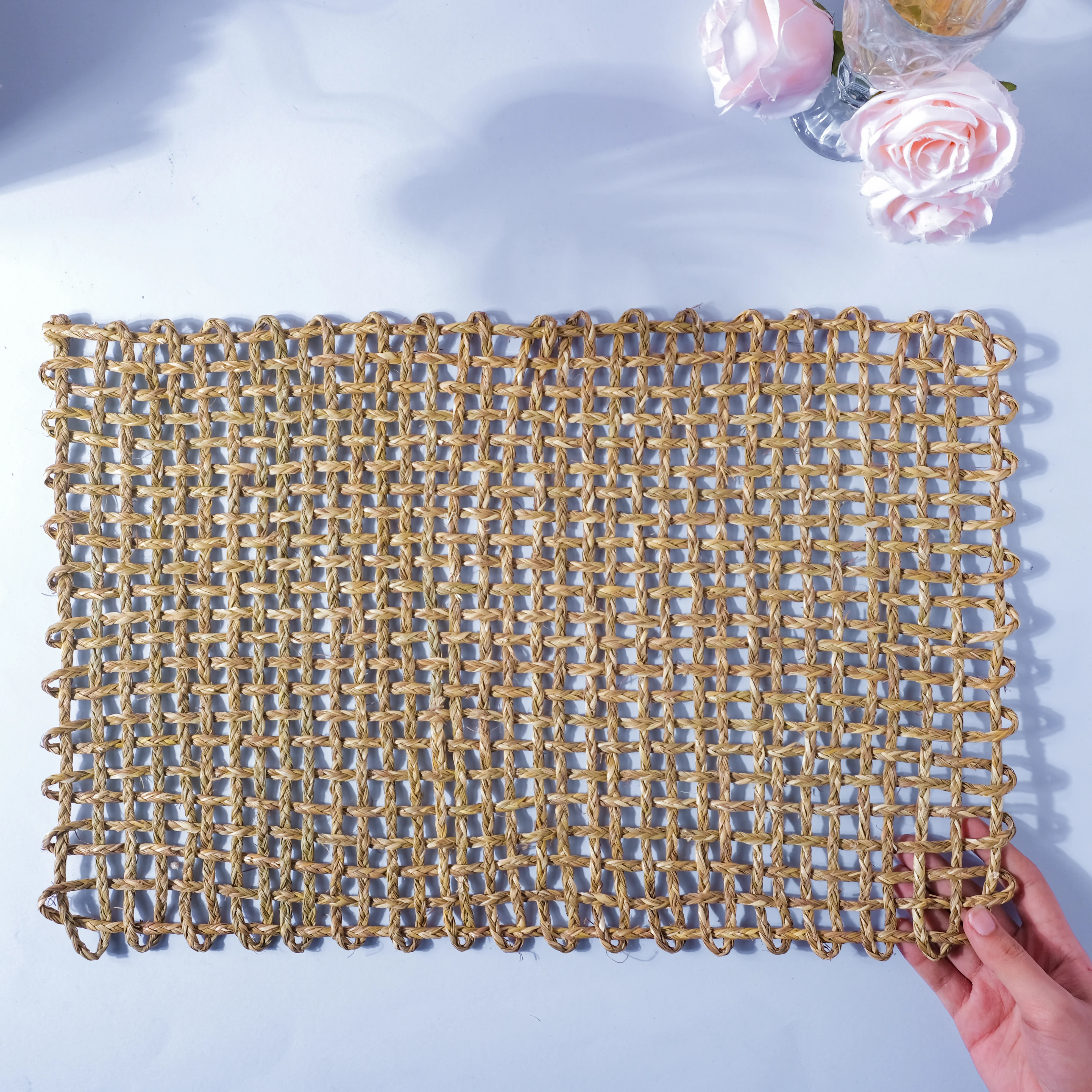 Rectangular Sabai Mat Natural - Image 5
