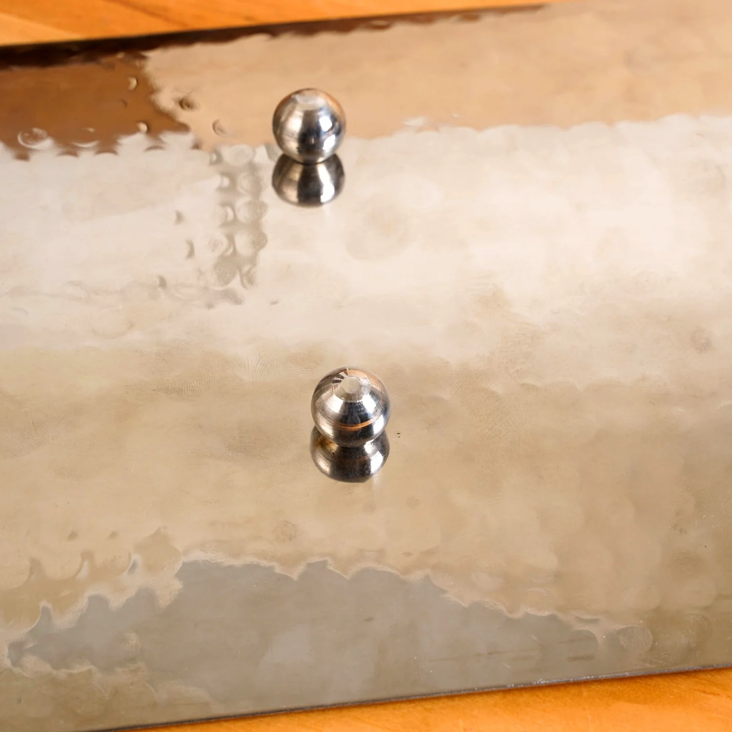 Curved Stainless Steel Hammered Food Platter 25x15cm - Image 8