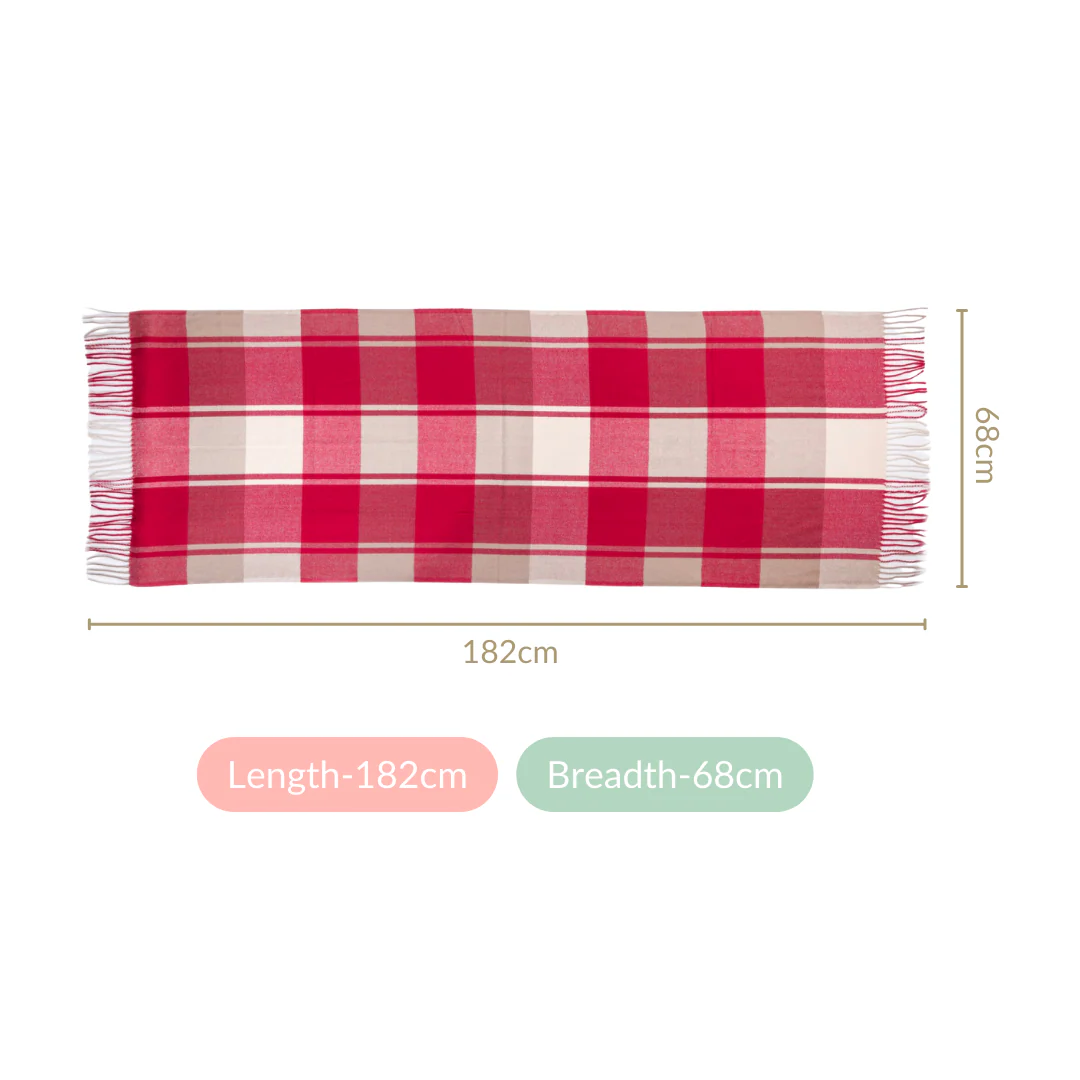 Red Checkered Blanket Scarf - Image 5