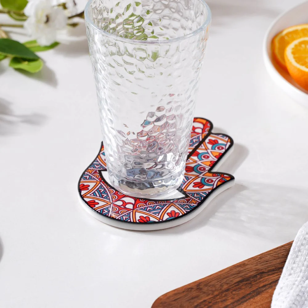 Red Healing Hamsa Hand Coaster - Image 4