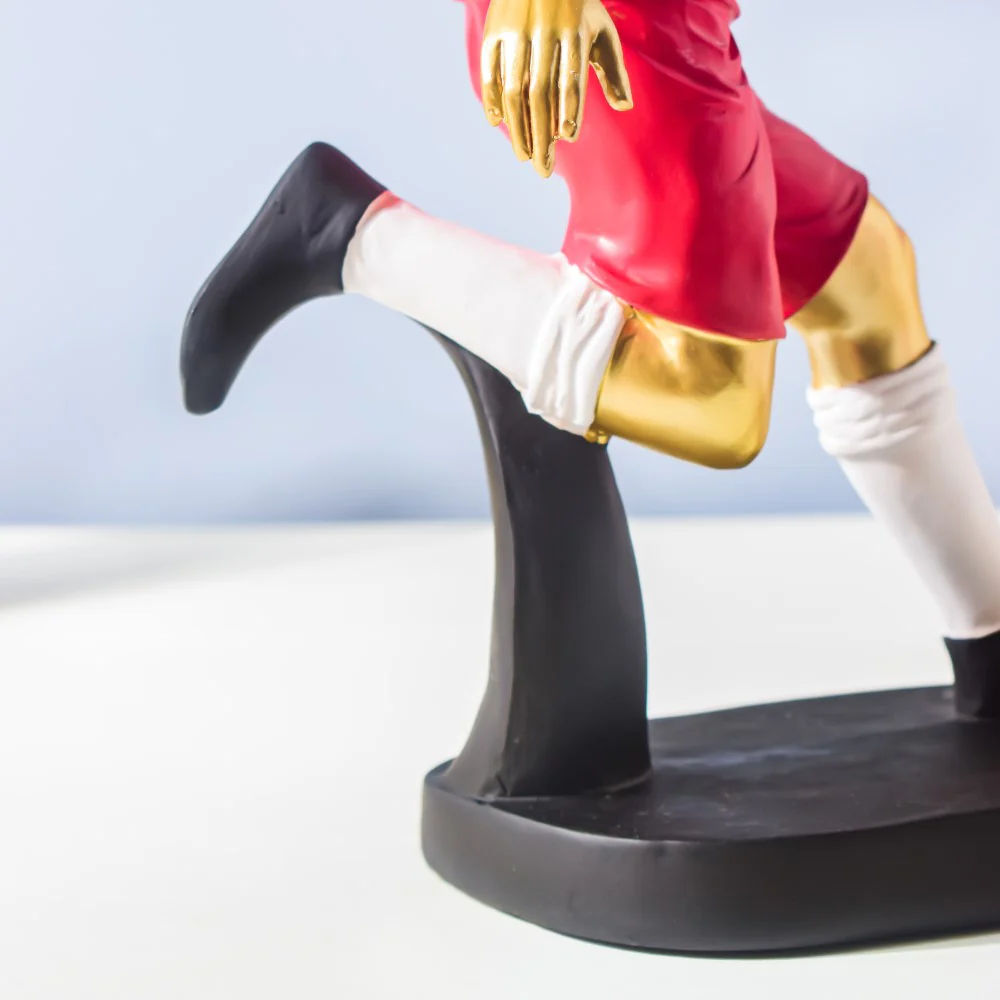 Red Jersey Kicking Footballer Decor Object 11 Inch - Image 6