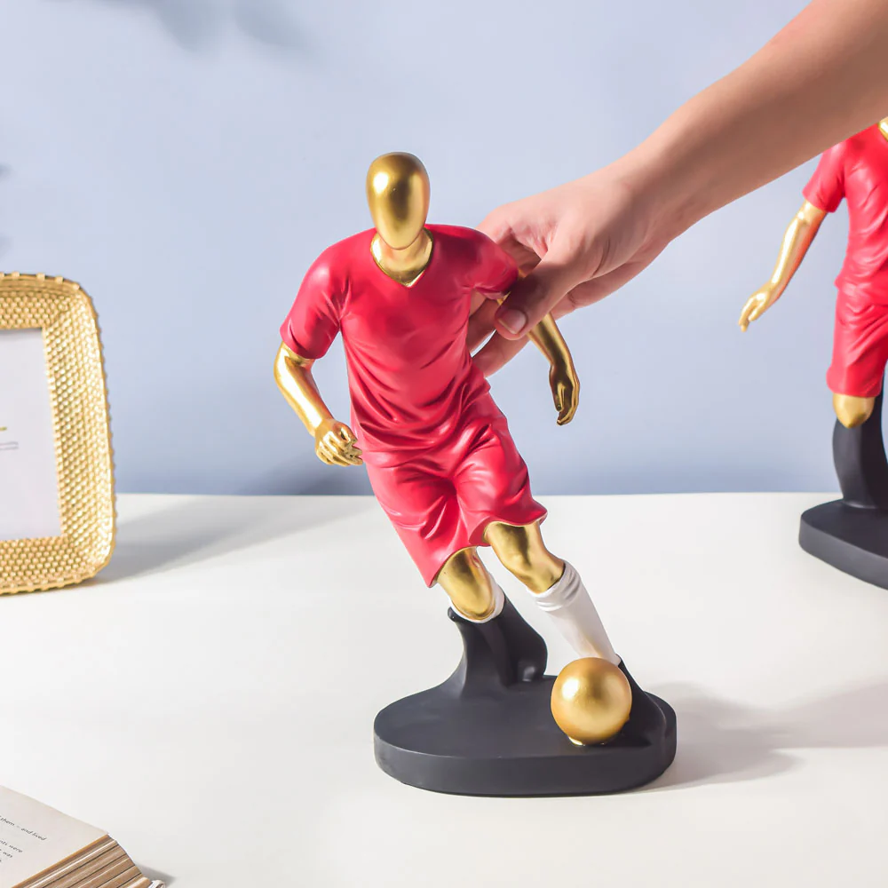 Red Jersey Running Footballer Decor Object 11 Inch - Image 2