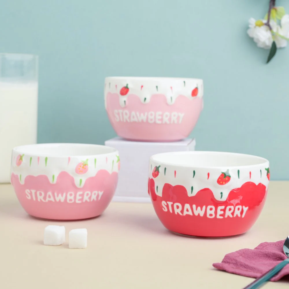 Red Strawberry Side Bowl 400 ml - Image 5
