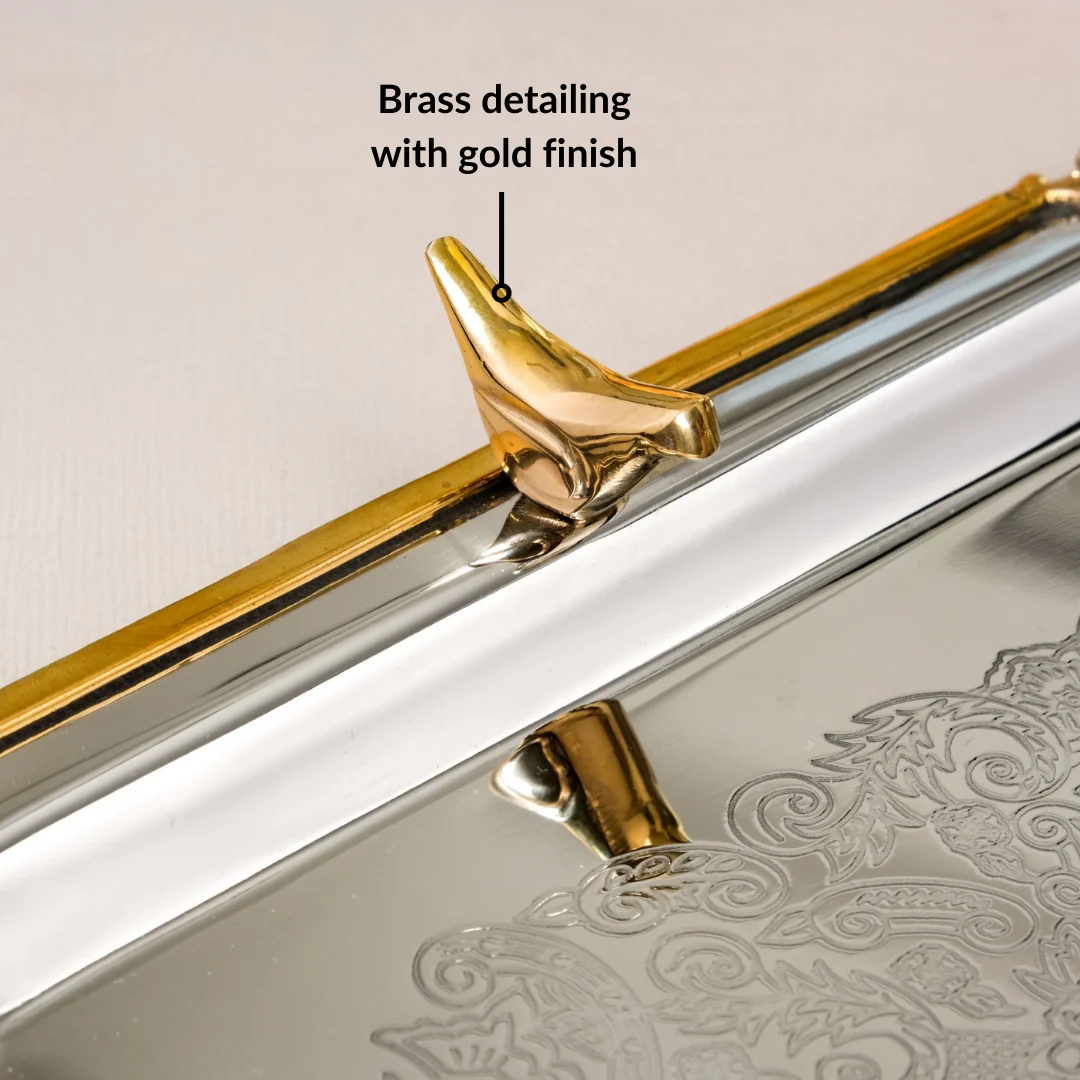 Regal Bird Brass And Stainless Steel Serving Tray - Image 6