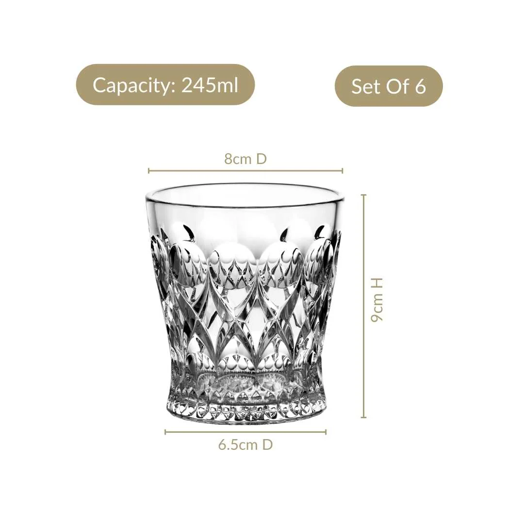 Regal Cut Embossed Glass Set Of 6 245ml - Image 4