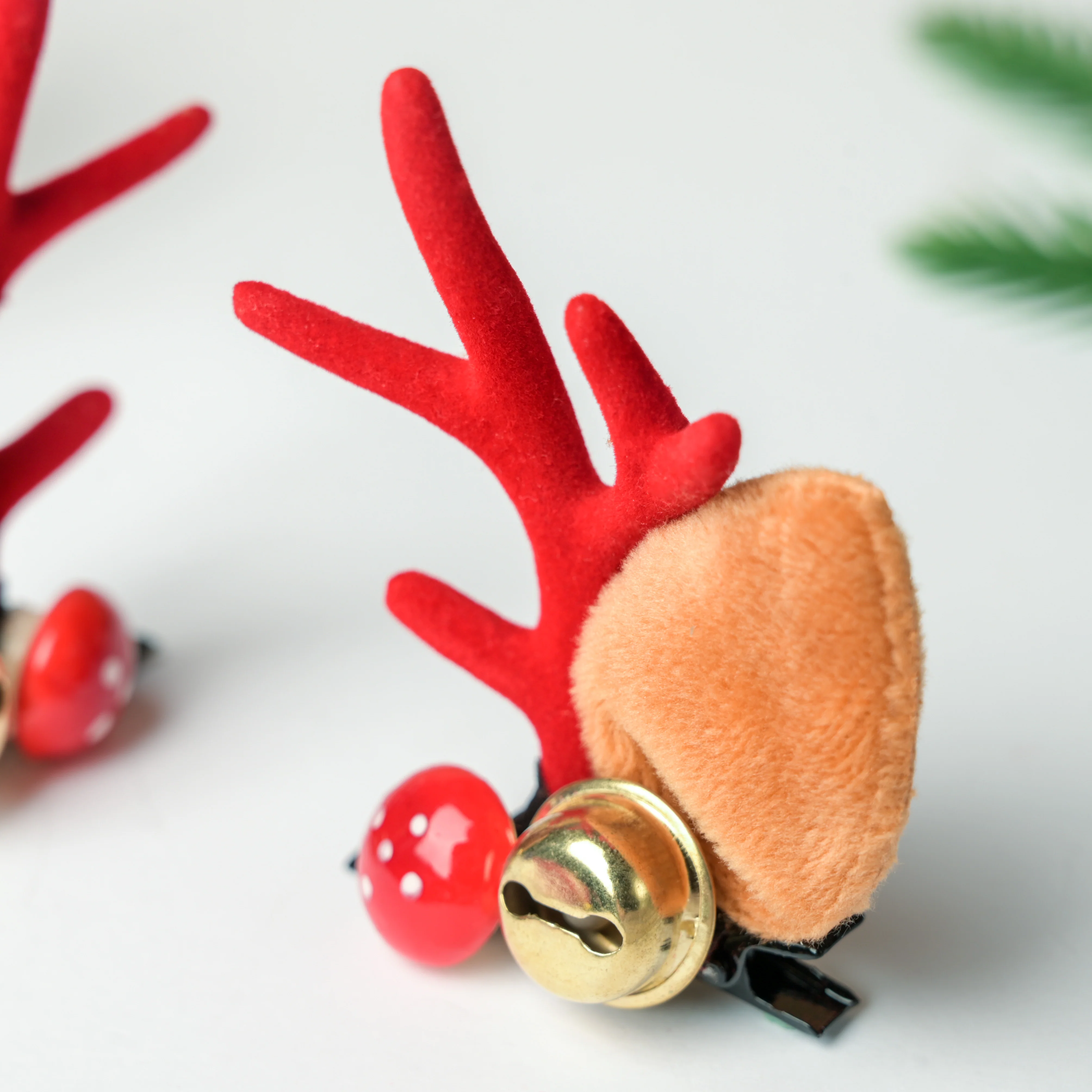 Reindeer Christmas Bell Hairclip Set of 2 - Image 6