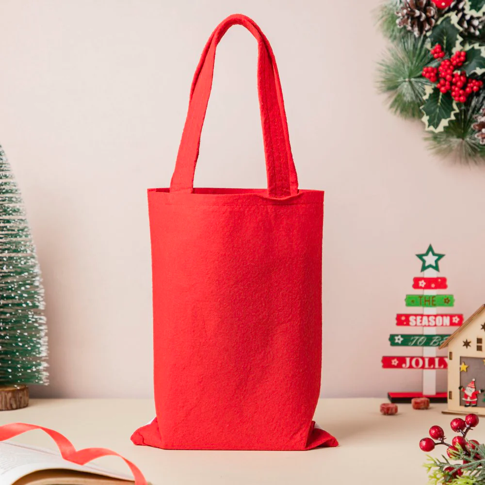 Reindeer Christmas Gift Bag Red 10.5 Inch - Image 6