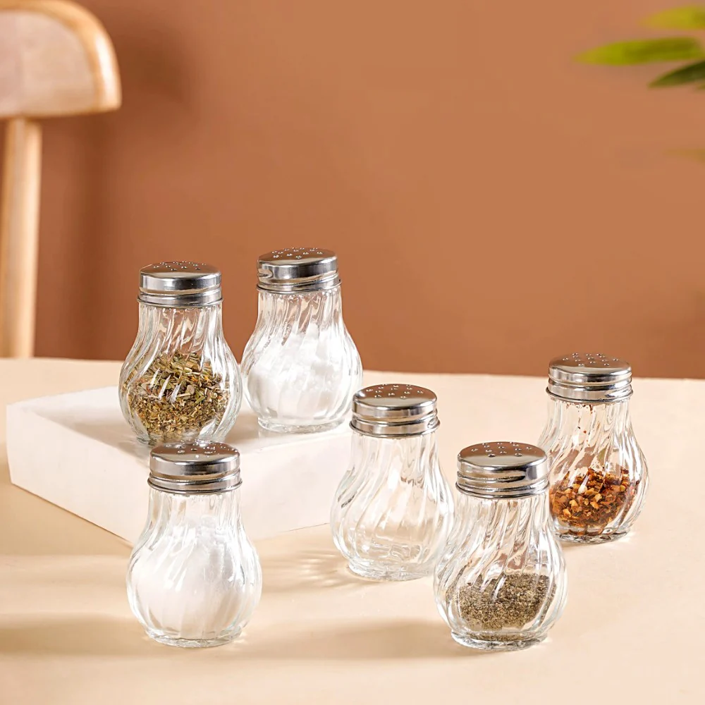 Restaurant Style Glass Salt Pepper Shakers Set Of 6 50ml - Image 8