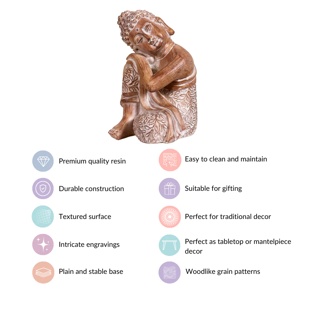 Resting Buddha Showpiece For Room Decor - Image 5