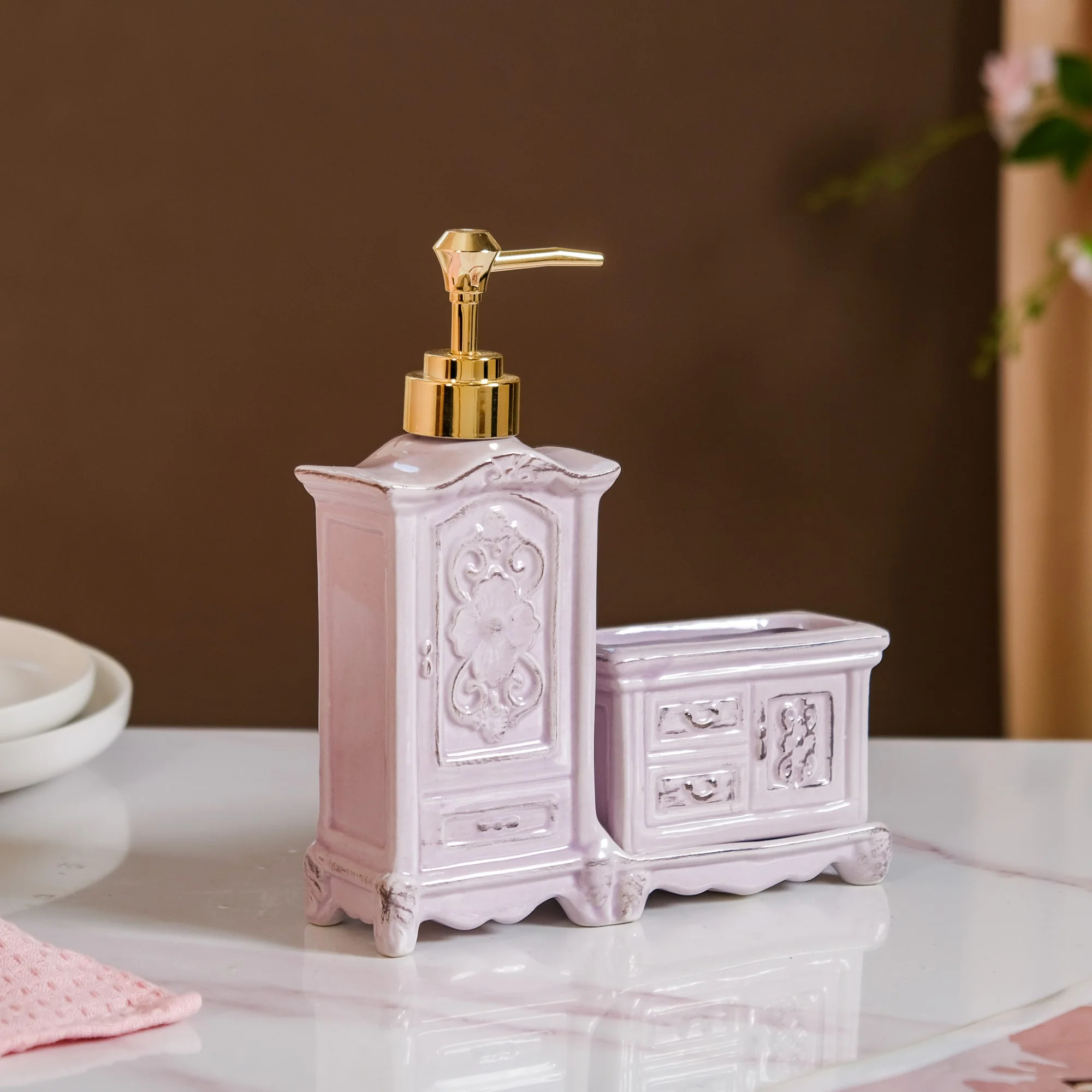 Retro Ceramic Liquid Dispenser Lavender - Image 6