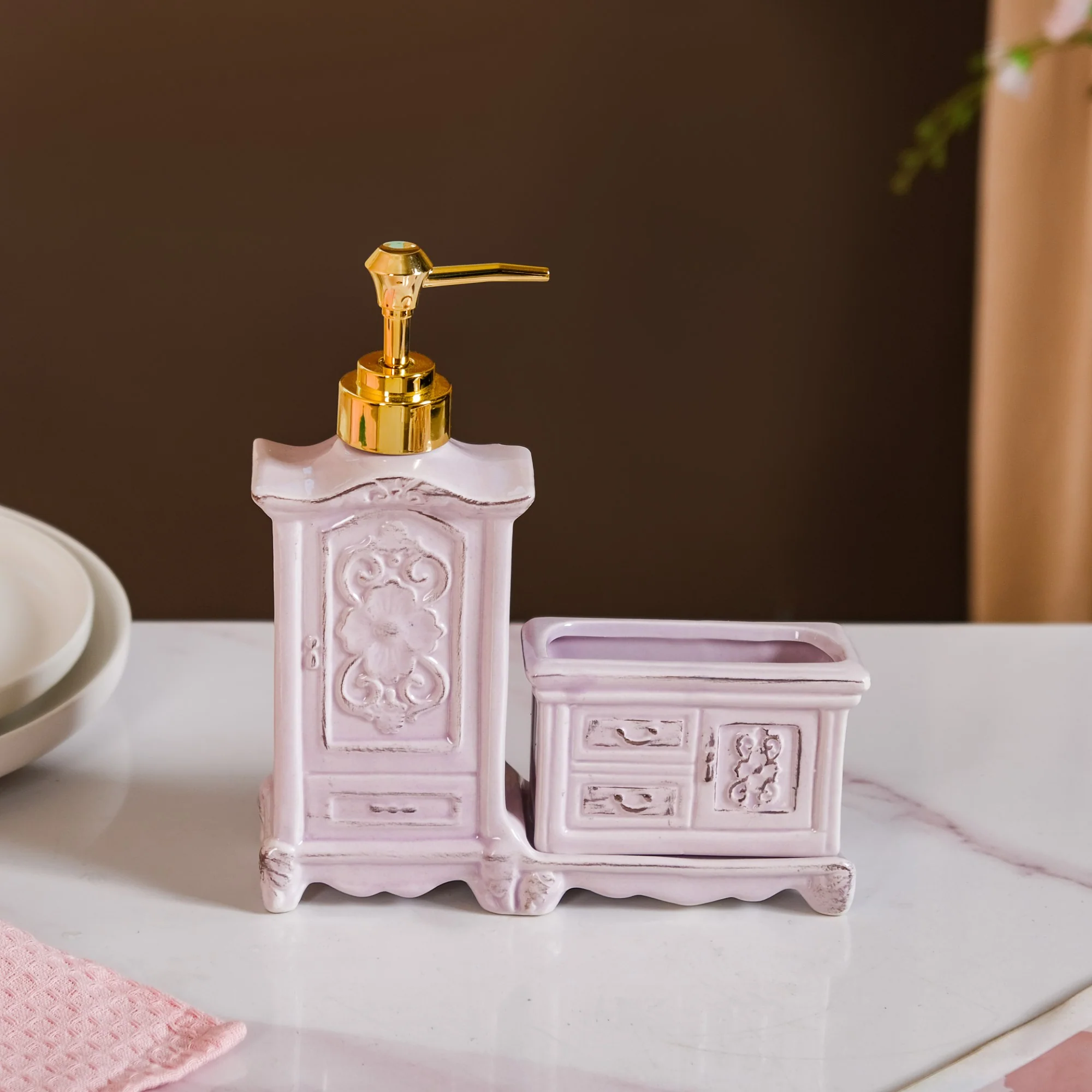 Retro Ceramic Liquid Dispenser Lavender - Image 8