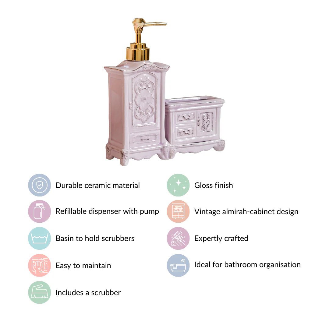 Retro Ceramic Liquid Dispenser Lavender - Image 9