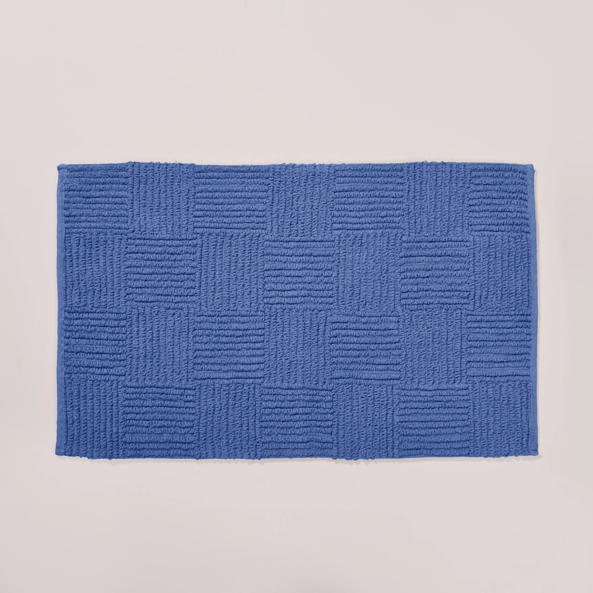 Reversible Tufted Cotton Floor Mat Navy Blue 84x50cm - Image 8