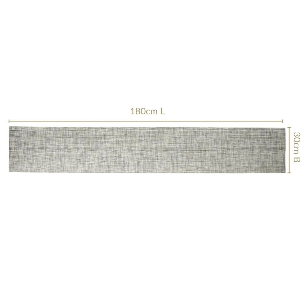 Reversible Washable Table Runner Grey 180x30cm - Image 3
