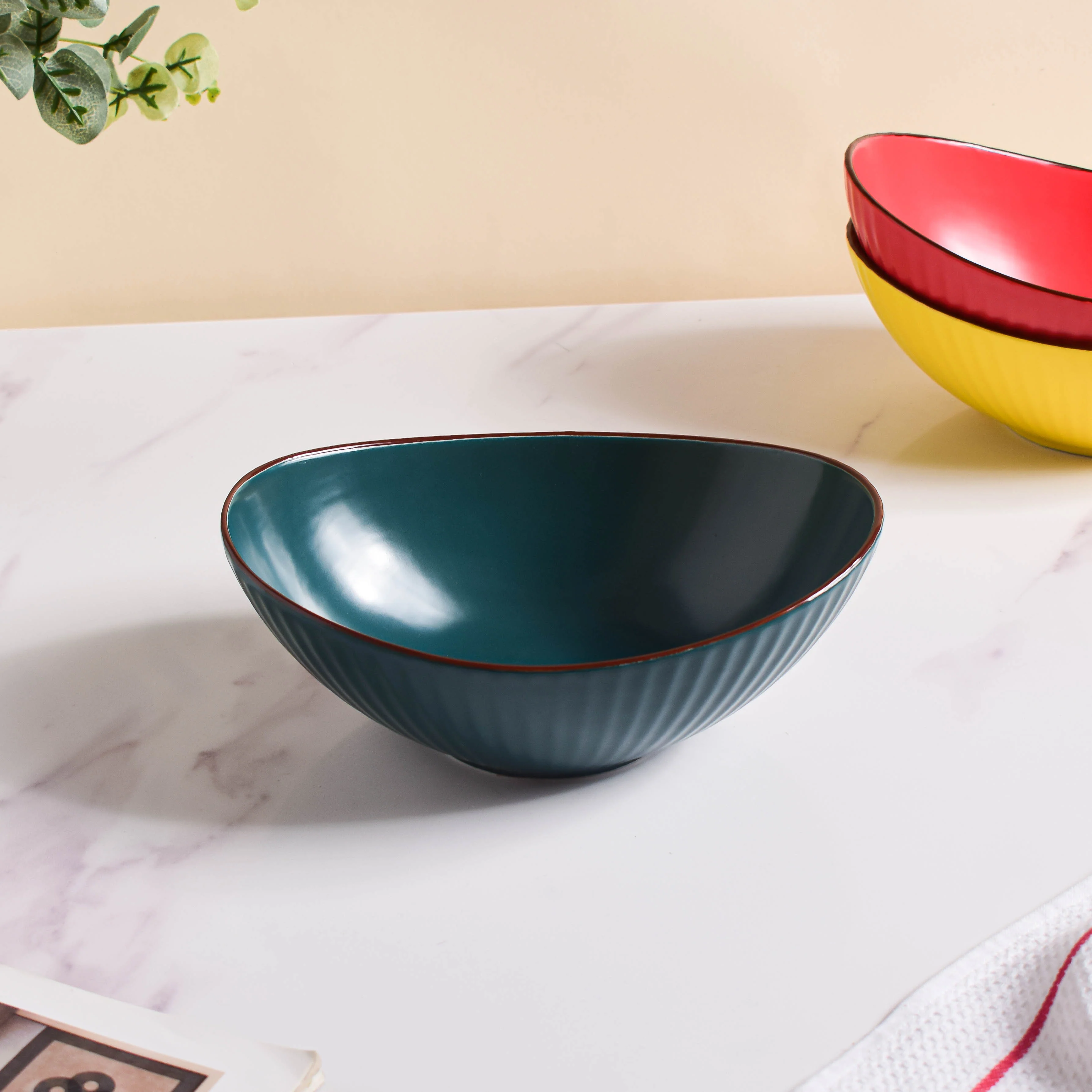 Ribbed Boat Serving Bowl - Image 8