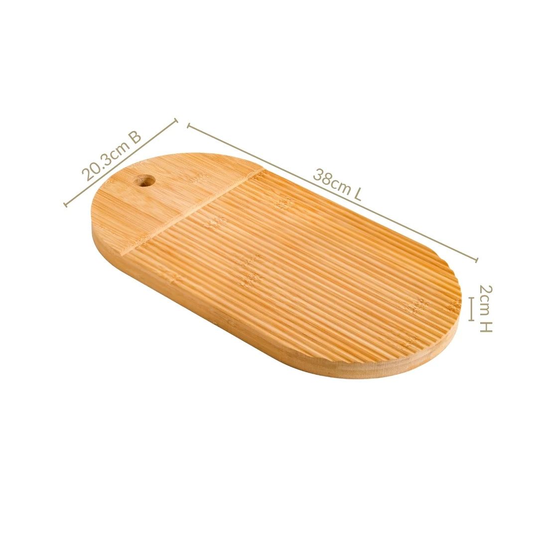Ribbed Capsule Bamboo Zen Garden Serving Platter 15 Inch - Image 3