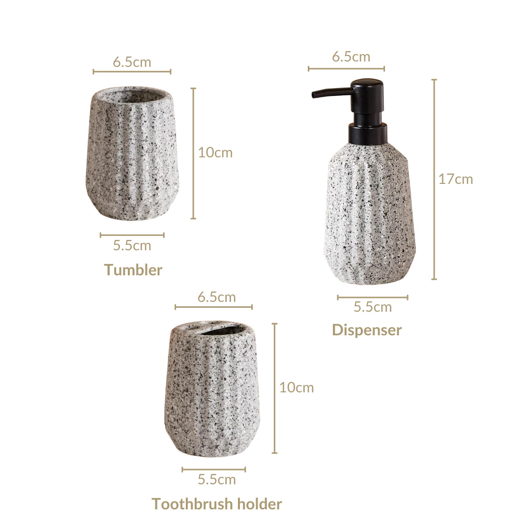 Ribbed Contemporary Bath Set Of 3 - Image 13