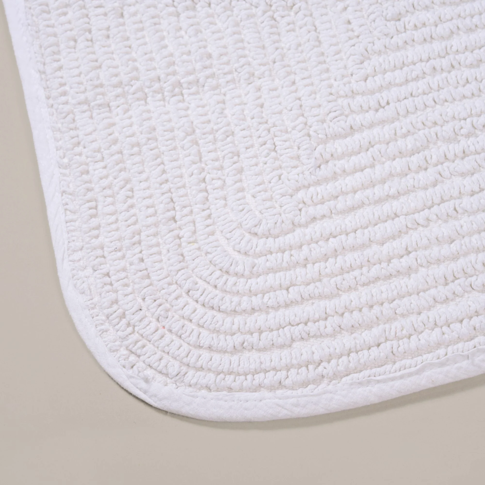 Ribbed Cotton Reversible Floor Mat White 82x50cm - Image 6