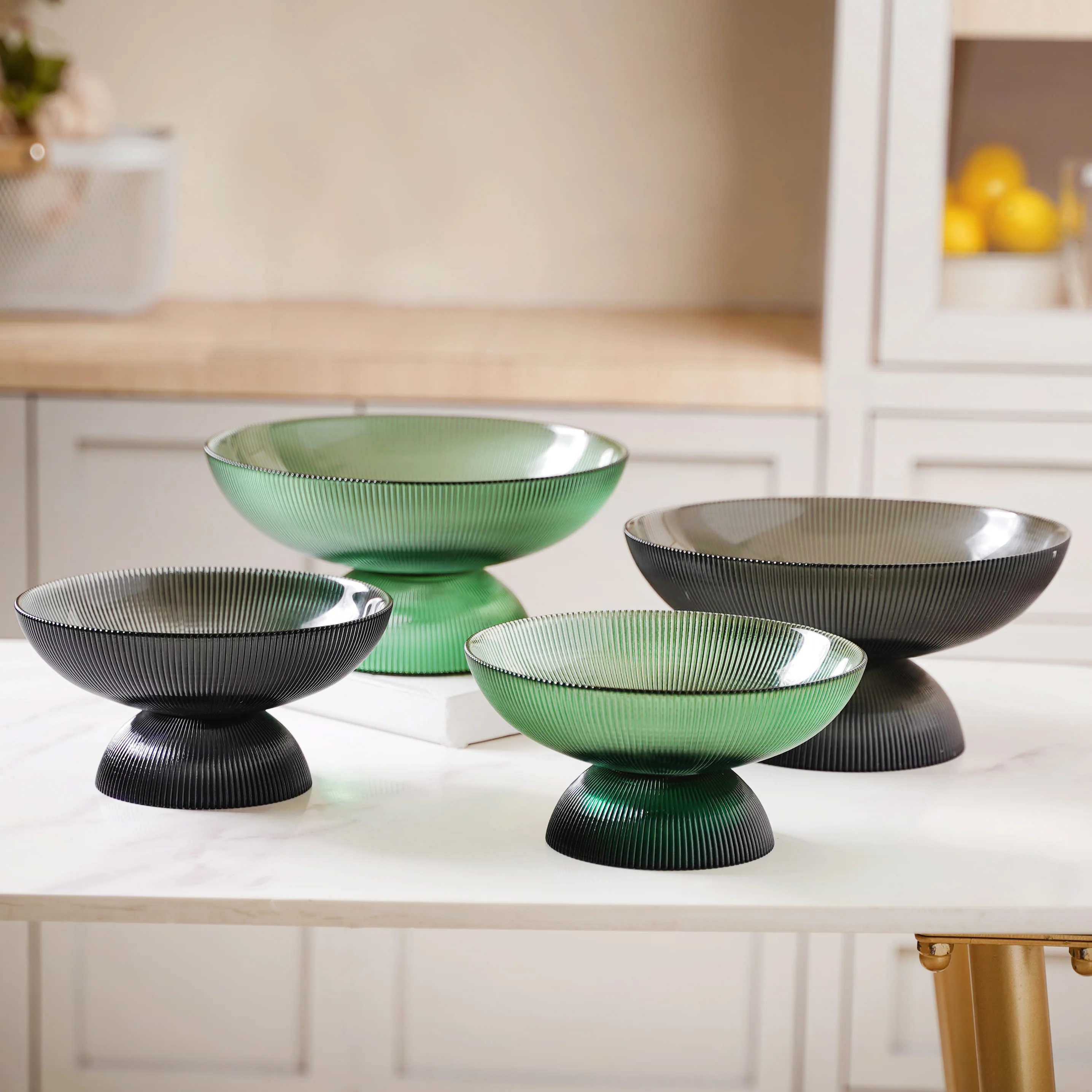 Ribbed Grey Fruit Bowl Large - Image 7