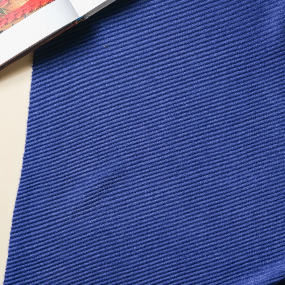 Ribbed Handcrafted Scarf Blue - Image 4